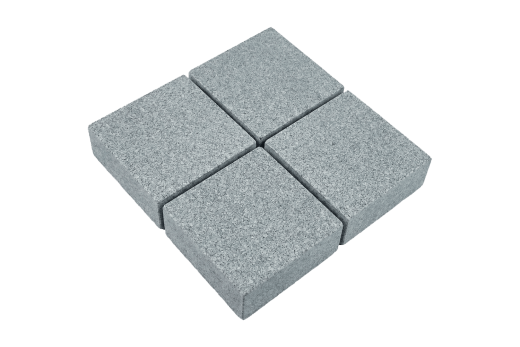 Гранитная брусчатка RKS SLATE Сильвер Пёрл (Silver Pearl), пиленая 100х100 мм на дорожке | Купить гранитную брусчатку в Грозном | Мощение, ландшафтный дизайн