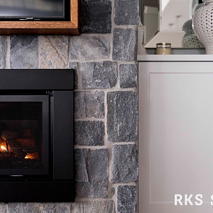 Облицовка камина камнем RKS SLATE Кварцит Nordic Blend Country