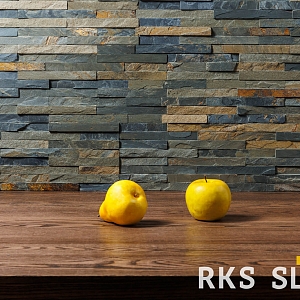 Камень в интерьере 3D мозаика из камня RKS SLATE Сланец Dark Multicolor Pencil