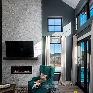 Облицовка камина камнем 3D панели RKS SLATE Кварцит White Quartz Modern