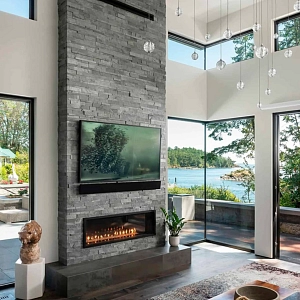 Камень для отделки камина 3D панели из натурального камня Кварцит Silver Grey Natural