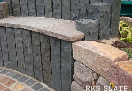 Палисад из камня, Belgian Black, колотый, 100х100х1000 мм